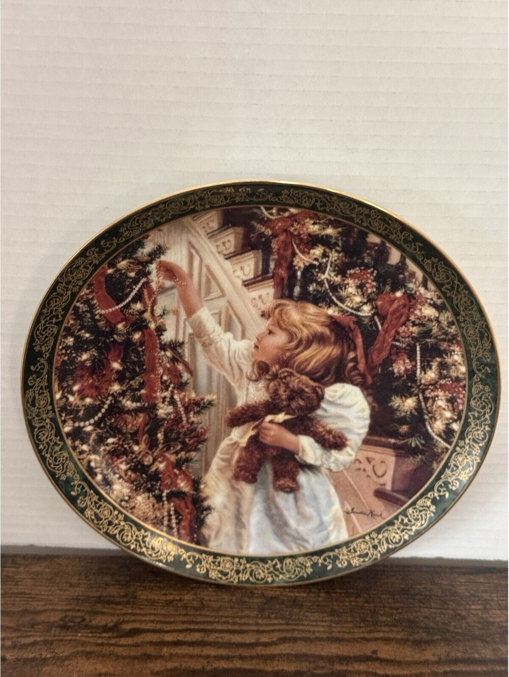 Vtg Plate Sandra Kuck Night Before Christmas Victorian Plate Box, Paperwork